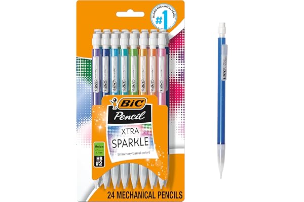 BIC Extra Sparkle Mechanical Lead Pencils, Medium Point (0.7 mm), School Supplies for Students and Teachers, 24-Count Pack