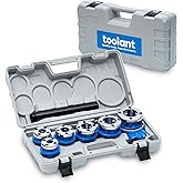 toolant Ratchet Pipe Threader Kit, NPT 1/4" - 1-1/4" Manual Ratcheting Pipe Threader, Portable Pipe Threading Tool Set with 6