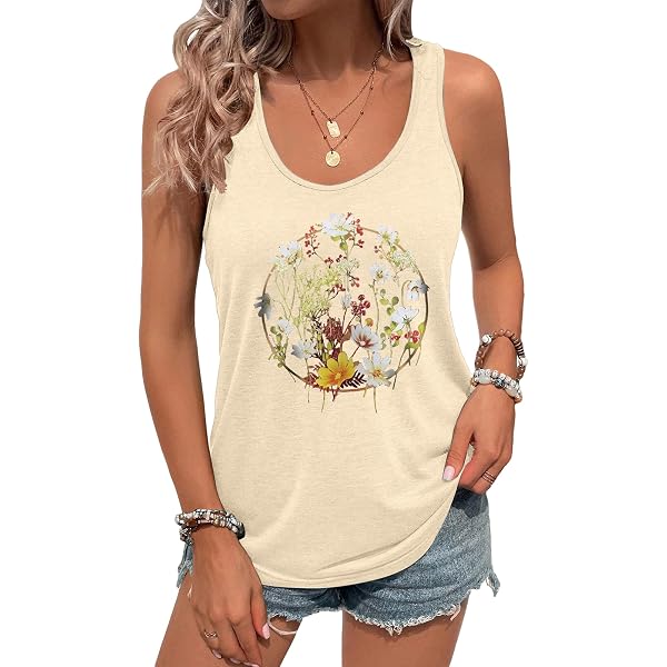 Women's Summer Hawaii Letter Print Crop Tank Top - Sleeveless Square Neck Vacation Shirt