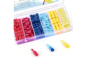 Flytuo 120PCS T-Tap Wire Connectors, AWG 22-10, Self-Stripping Quick Splice Electrical Wire Terminals, Color Coded Insulated 