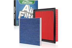 Forccord Cabin & Engine Air Filter Fits for Toyota Camry 2018 2019 2020 2021 2022 2023 2024 (3.5L/2.5L) Activated Carbon Cabin Filter Replacement CA12377 CF12157 (Not for Hybrid!)