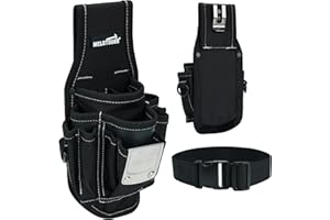 MELOTOUGH Pocket Tool Belt Pouch-Small Tool Pouch with Quick Release Belt Clip,Clip on Larger Pockets & Loop, Clip on-Tool Holder Accessory