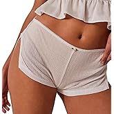 KMBANGI Y2k Sexy Micro Shorts for Women Low Waist Side Slit Boyshort Slim Booty Shorts Lounge Pj Bottom Cute Sleepwear