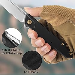 FLISSA 4.5＂ G10 handle folding knife-black, EDC
