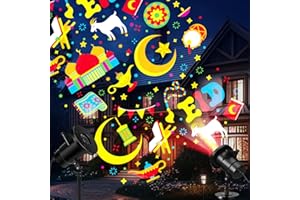 Lingvee Ramadan Decorations Outdoor Ramadan Projector Lights Outdoor Eid Mubarak Moon Star Cloud Decor Dynamic Waterproof Outdoor Indoor Projection Muslim Lights for Landscape Garden Yard
