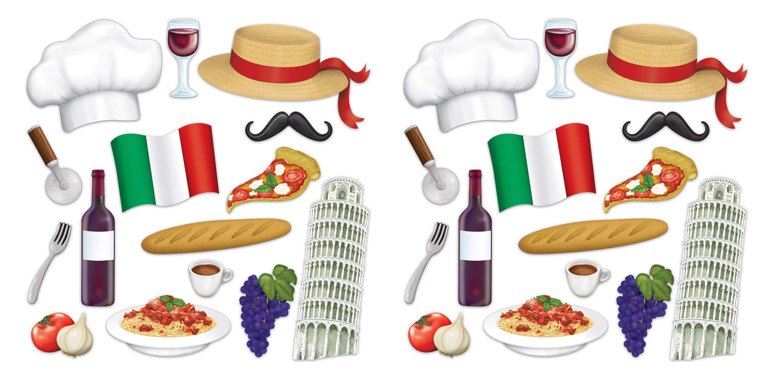 Beistle 53534 30 Piece Fun Signs, Assorted Sizes Perfect for Themed Parties, Events, Photo Booths, and Italian Celebrations, Made in USA Since 1900, Paper, Multicolor