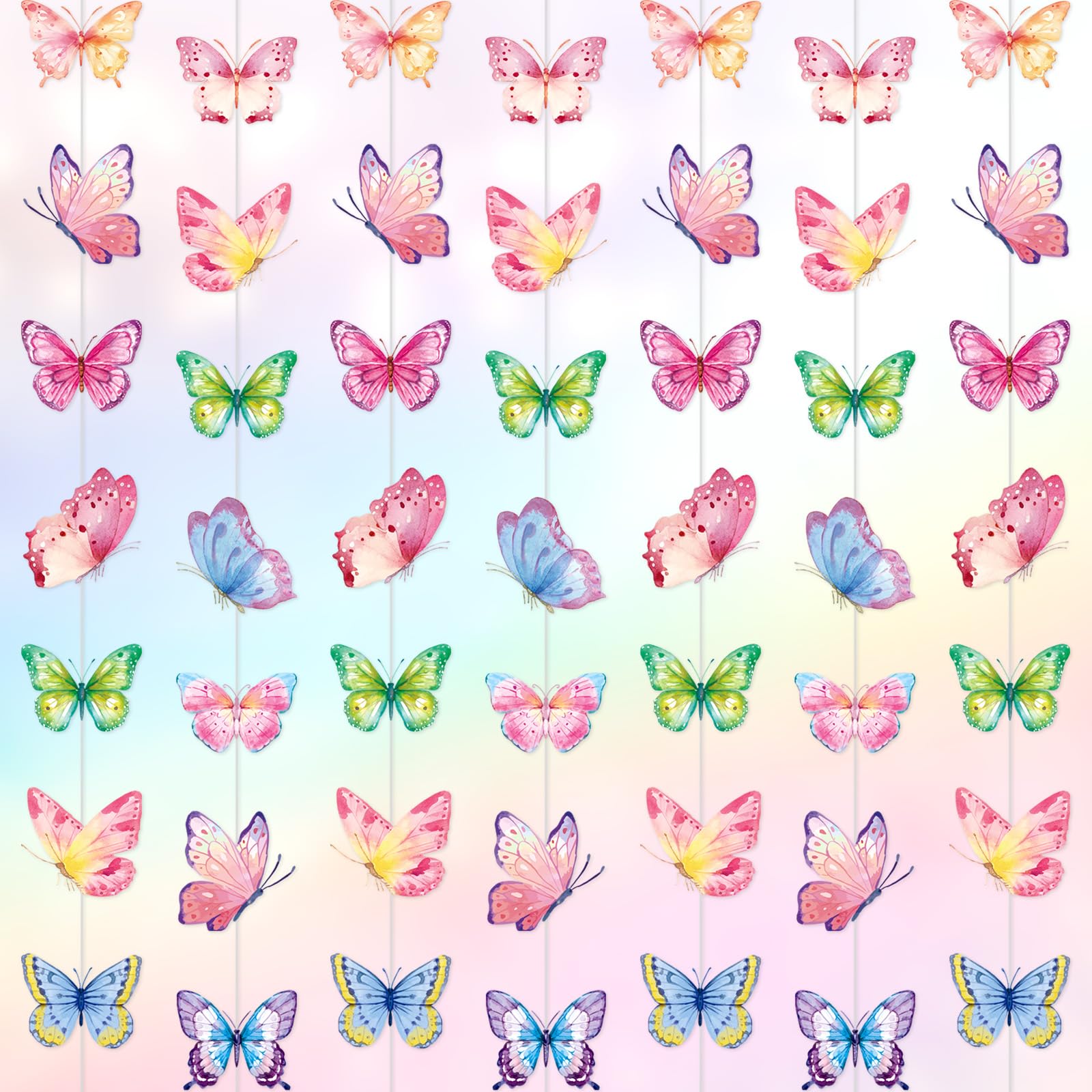 Photo 1 of Capoda 8 Pcs Butterfly Birthday Banner Decoration Summer Butterfly Paper Garlands Hanging Ceiling Cutouts Decor for Baby Shower Wedding Birthday Bachelor Home Garden Spring Tea Party Supplies