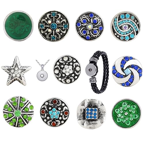 Morella Damen Click-Button Paradies Set 11 Druckknöpfe mit Halskette Edelstahl 70 cm und Armband