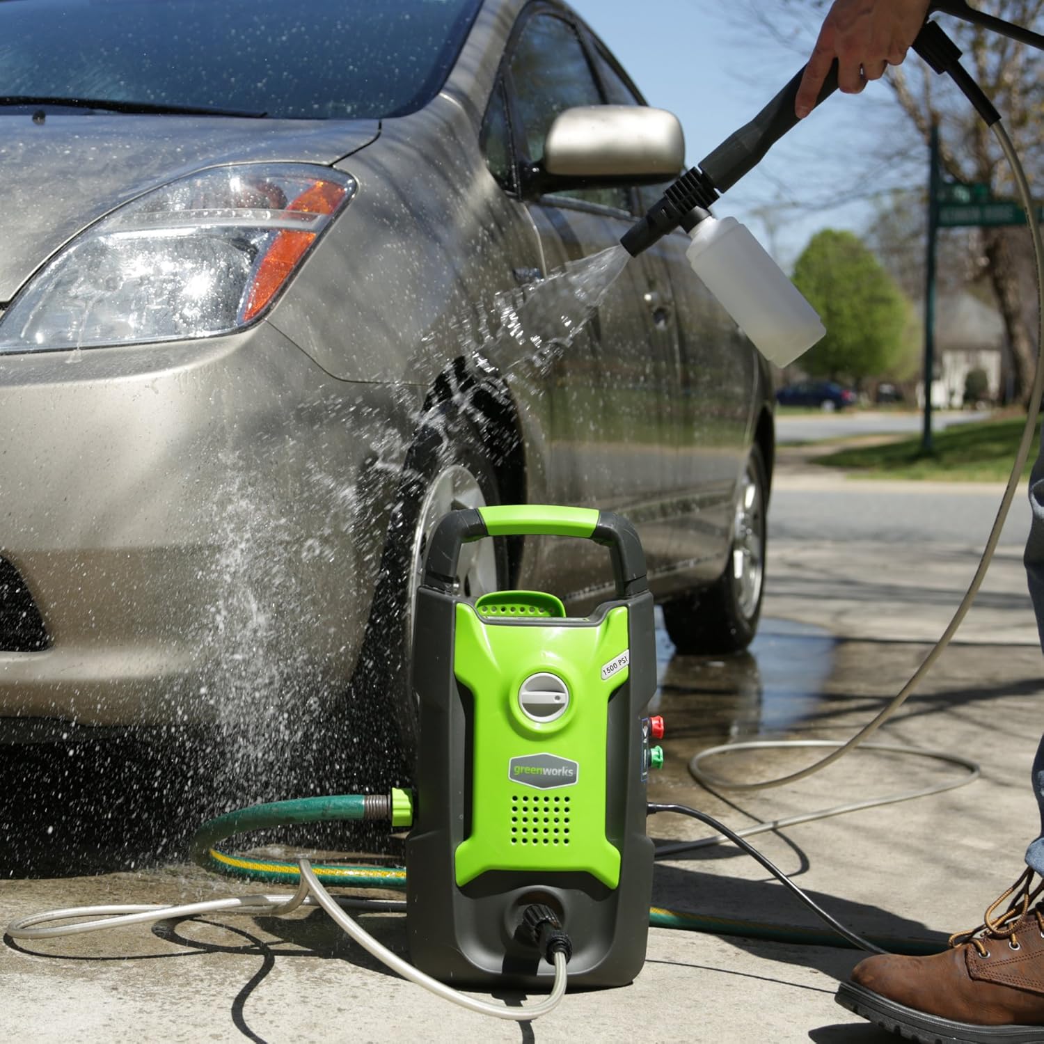 Greenworks 1500 PSI 13 Amp 1.2 GPM Pressure Washer GPW1501 : Garden & Outdoor