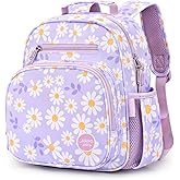 mibasies Toddler Backpack for Girls 2-4: Preschool Kindergarten Backpack - Cute Kids Backpacks for Girls - Daisy Purple