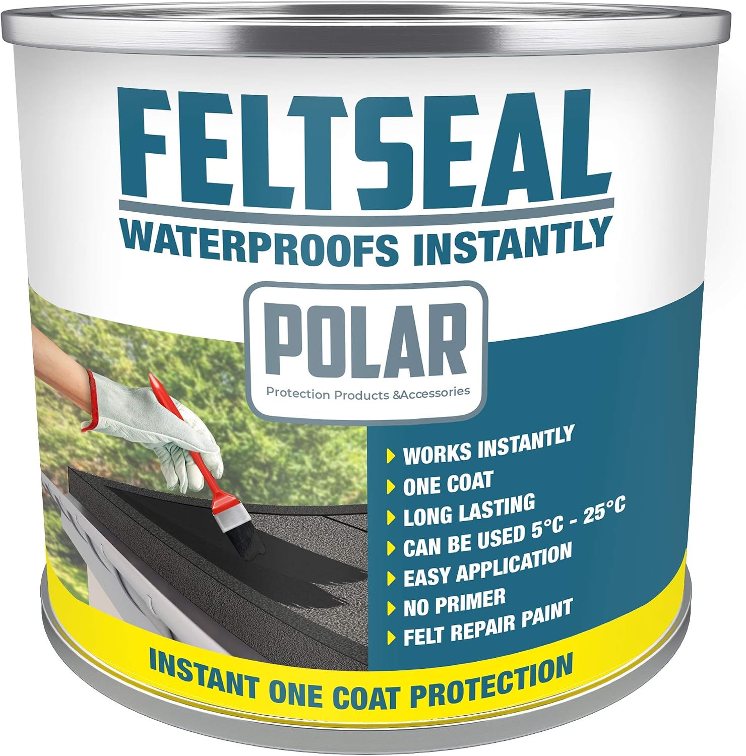 Polar Felt Seal, 500ml, Black, Waterproof Felt Sealant for Shed Roofs & Garage Roofs, One-Coat Repair