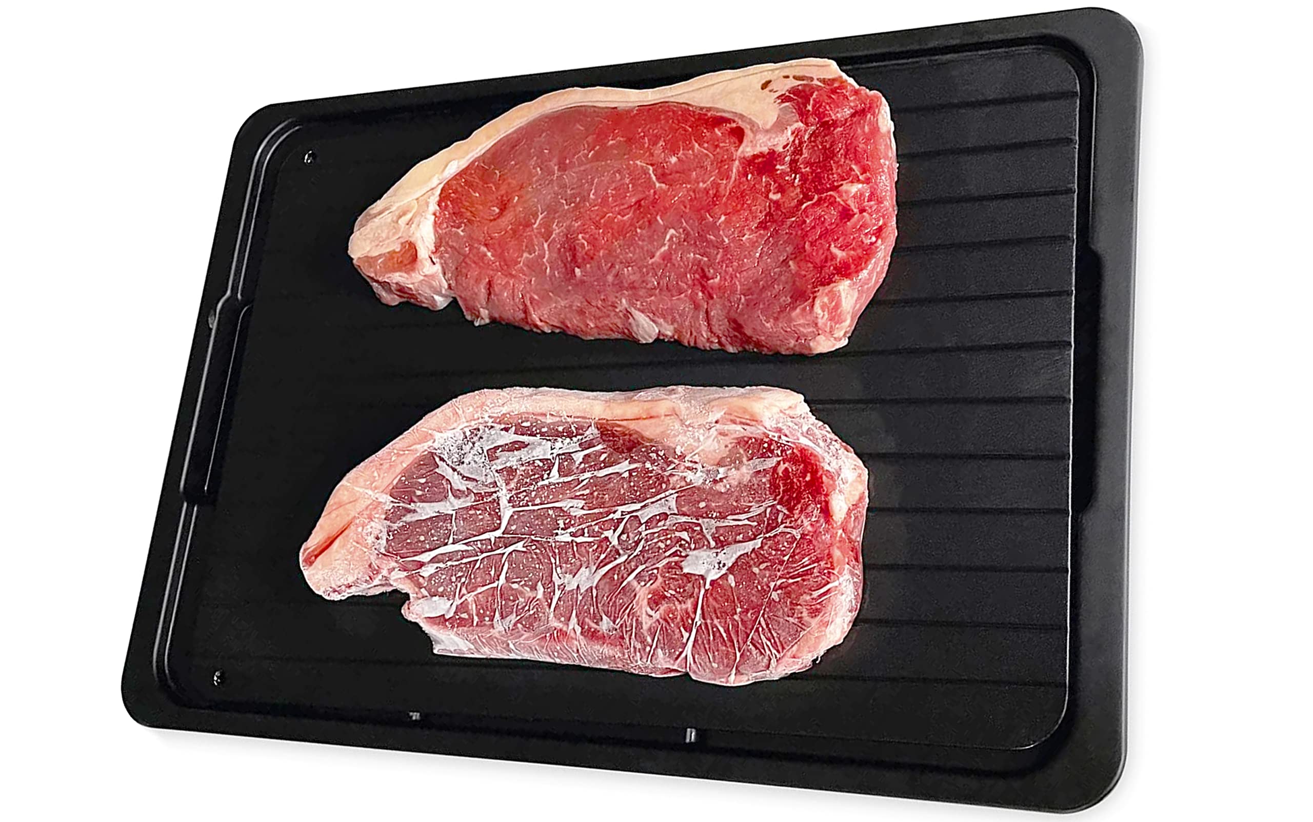 Andrew James Defrost Tray Thaw Board Plate | Up to 5 Times Faster Defrosting for Meat and Frozen Foods | No Electricity Required (with Drip Tray)