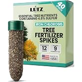 Lutz Corporation Iron Chlorosis Tree Fertilizer Spikes, 40 Pack | Each Spike Lasts up to 12 Mos, No Mess Installation, Contains 4.8% Sulfur, Iron, Nitrogen, Phosphate, Potassium