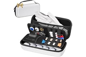 YOREPEK Golf Glove Holder with Removable Glove Shaper, Protective Hard Shell Golf Accessories Case Bag with 2 Dividers Fits Balls, Tees, Markers, Cool Gifts for Golfers