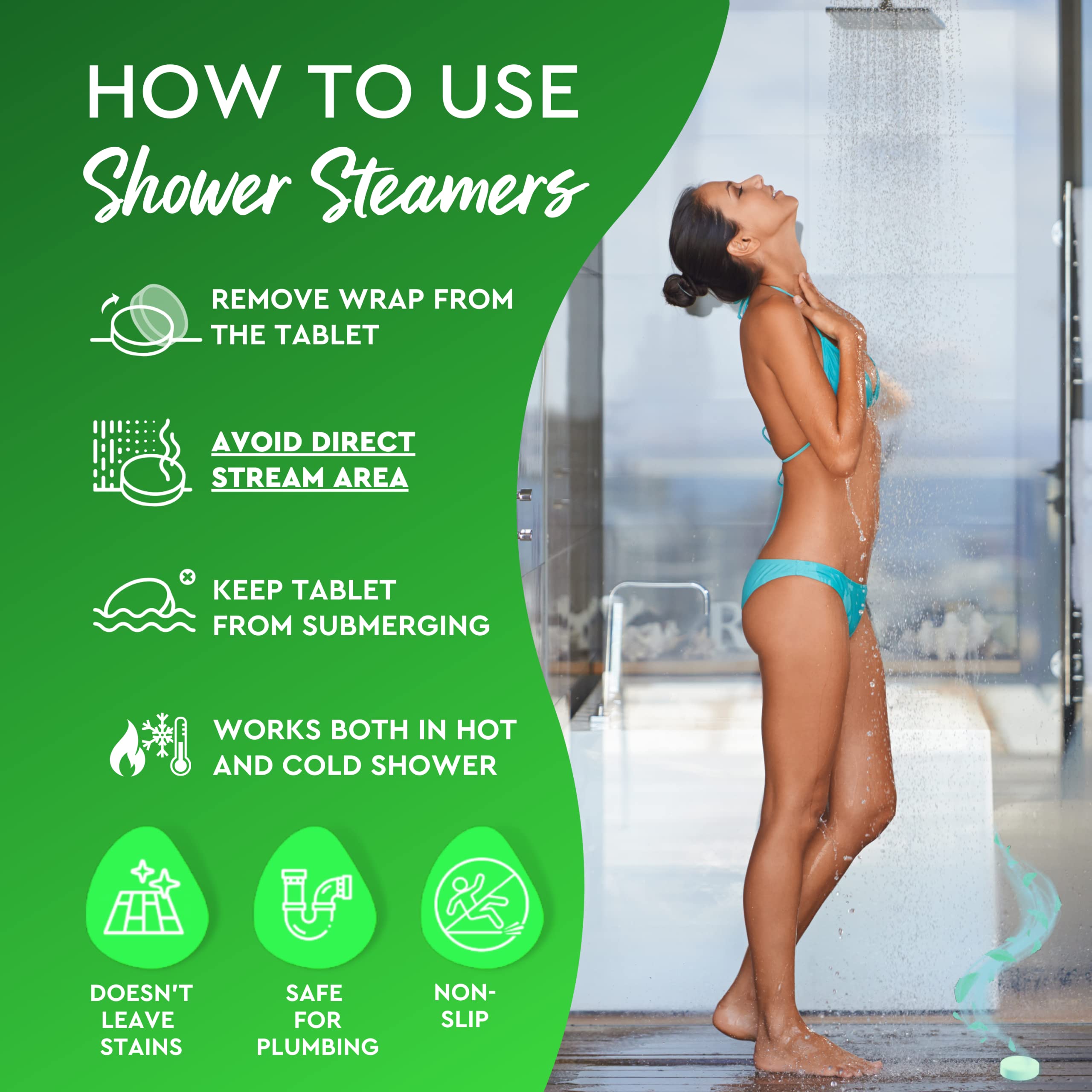 Cleverfy Eucalyptus for Shower Steamers Aromatherapy – Self-Care Shower Bombs for Sinus Relief and Nasal Congestion – 6 Tablets