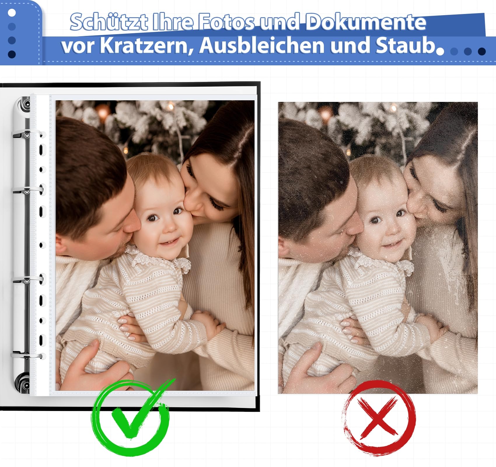 Klarsichthüllen a4 Glasklar Extra Stark - 160µ Prospekthüllen a4 Stabil, 50 Stück Klarsichtfolien Sammel-Taschen zum Schutz von Papier, Akten & Dokumenten Glassichtshüllen 6