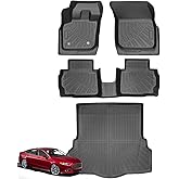 Floor Mats for Ford Fusion & Lincoln MKZ 2013-2016(Only Fit Gasoline), All-Weather TPE Cargo Liner, Waterproof Anti-Slip Mat Full Set Floor Mats, Front & 2nd Row & Trunk Mat