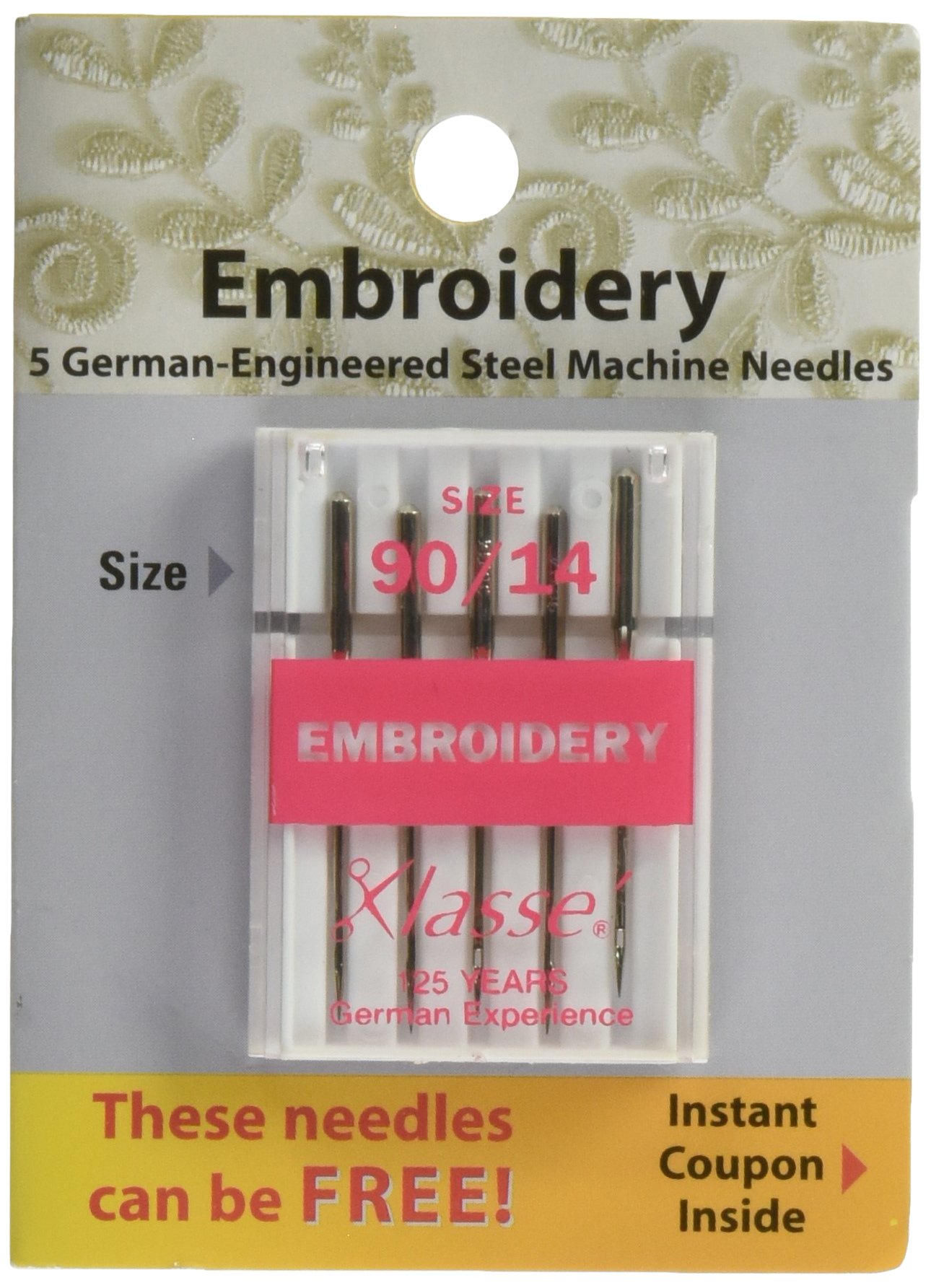 Tacony Corporation Klasse Embroidery Machine Needles90/14 5/Pkg