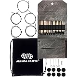 Lykke Driftwood 5-Inch (13cm) Interchangeable Circular Knitting Needle Set Birchwood US Sizes 4, 5, 6, 7, 8, 9, 10, 10.5, 11,