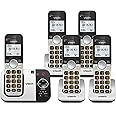 VTech Cordless Phone with Answering Machine 5-Handset - Full-Duplex Speakerphone Caller ID Last 10 Number Redial, Easy to Use, VG232-5