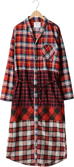 Amazon コーエン Coen フランネルシャツワンピース 3500 Red 35 Free ワンピース チュニック 通販