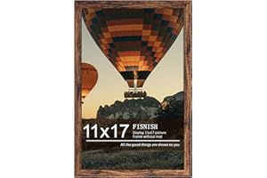 Fisnish 11x17 Picture Frame Brown, Classic Poster Frame for Horizontal or Vertical Wall Mounting, 1 Pack