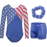 TFJH E 3 in 1 Leotards for Gymnastics Girls Practice Apparel Outfits Shorts Sets