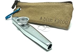 The Original Blue Kazoo – Aluminum Musical Instrument – Ultralight Backpacking Kazoo with Canvas Bag & Carabiner – Easy to Ca
