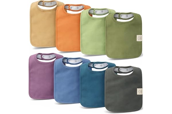 KeaBabies 8-Pack Organic Baby Bibs for Boys, Girls Drool Bibs (Cruise) | Super Absorbent Cotton Bibs for Teething and Droolin