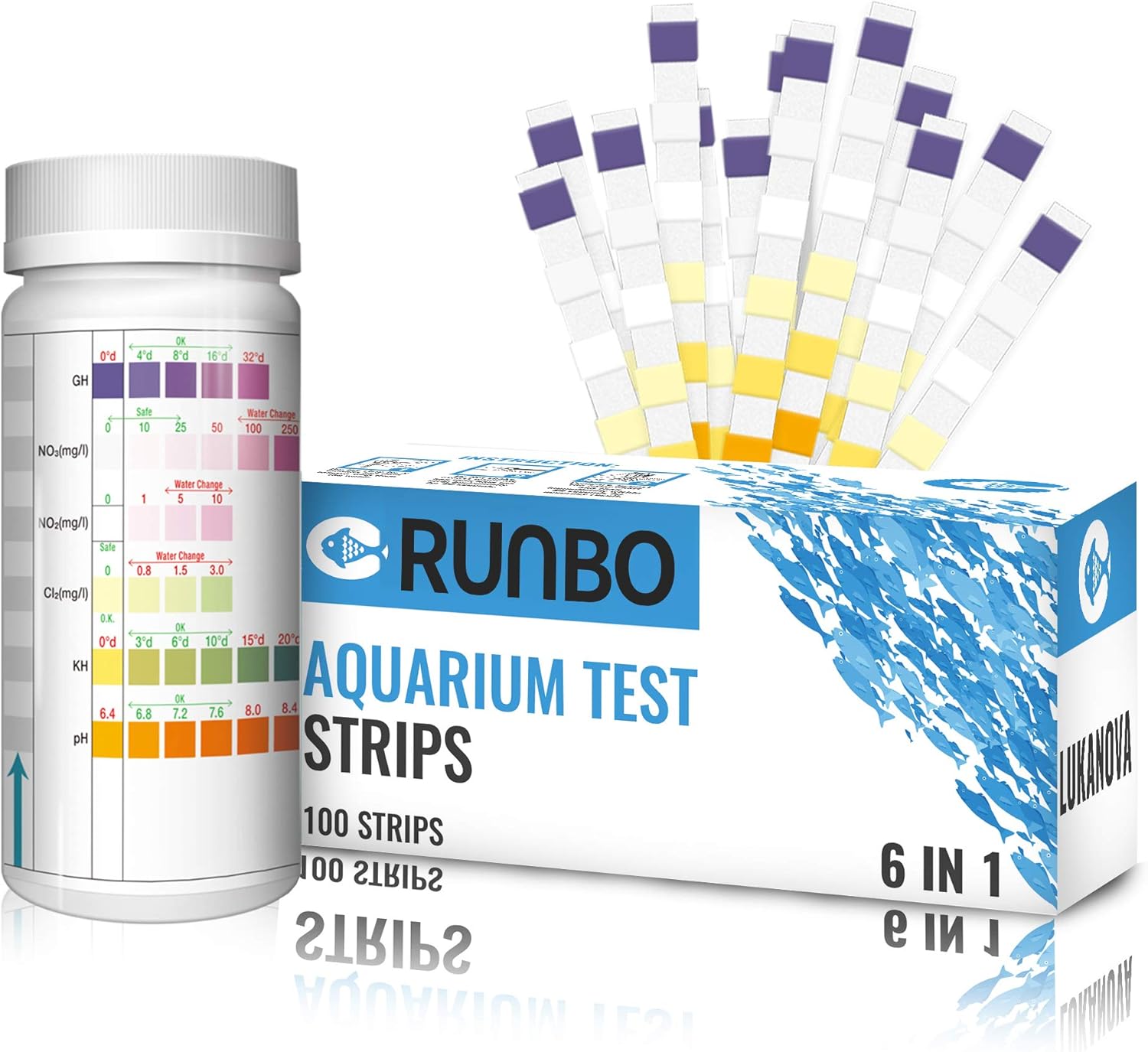 6 in 1 aquarium test strips