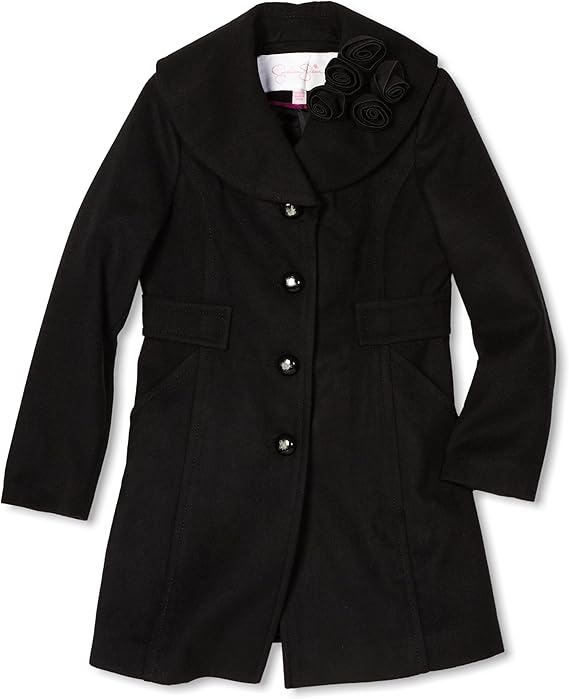 Amazon.com: Jessica Simpson Coats Big Girls' Rosette Collar Coat: Outerwear: Clothing