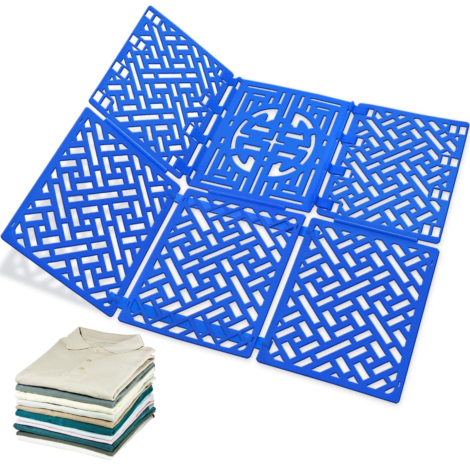 Geniusidea Shirt Folder Board for Closet Organization, Clothes Folding Board to Make Clothes Tidy, Laundry Folding Board Liner Sorter, Blue