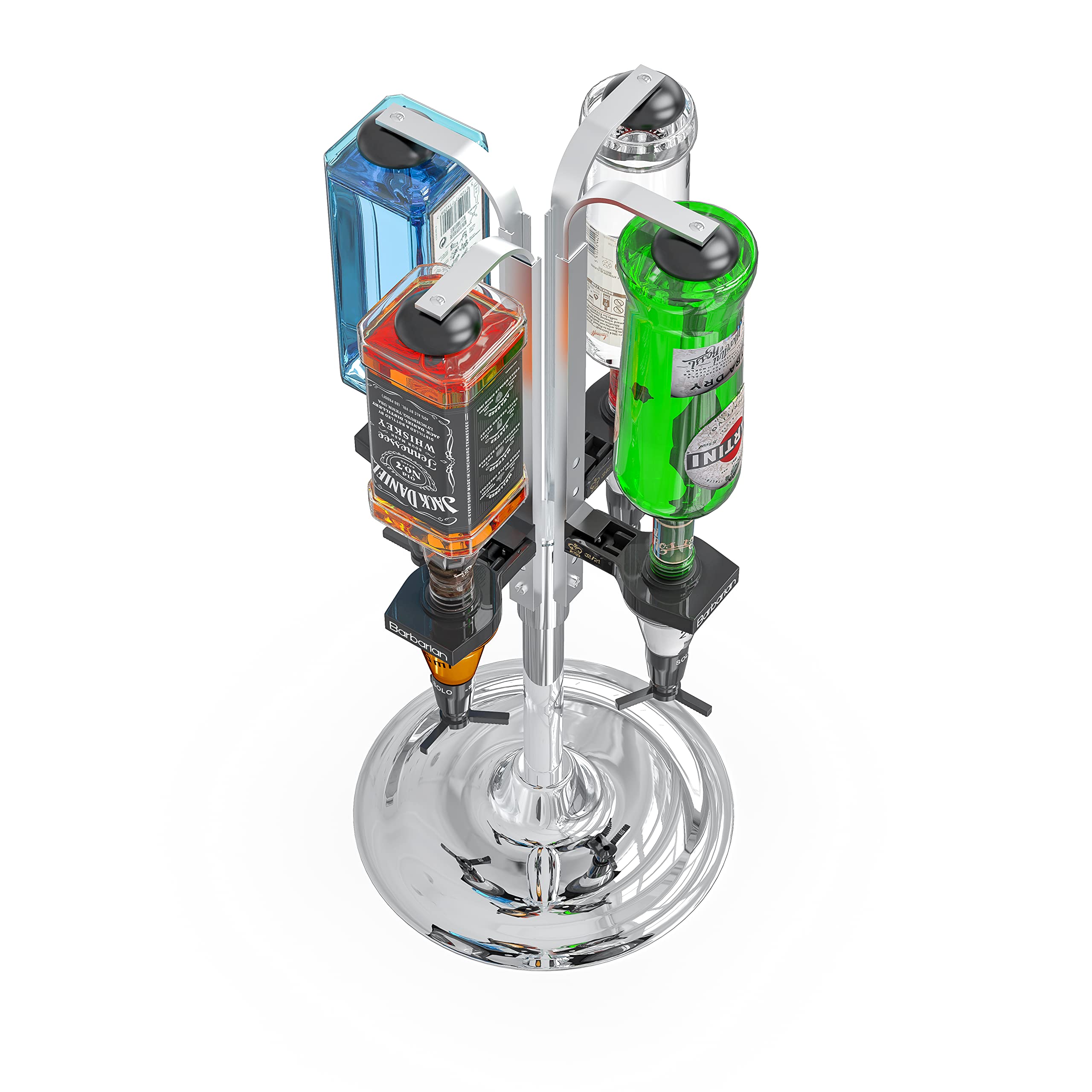 Barbarian 4/6 Bottle Rotary Optics for Home Bar - Bar Butler Shot Measure Bracket Alcohol Wine Upside Down Drink Dispenser Spirits Man cave