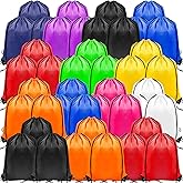 PUREZON 100 Pcs Drawstring Backpack Bulk,10 Colors Drawstring Bags Bulk,Sports Gym Cinch Bag,Polyester Draw String Backpack for Men Women Gym Sports Travel Swimming(16.5 x 13.3 inch)
