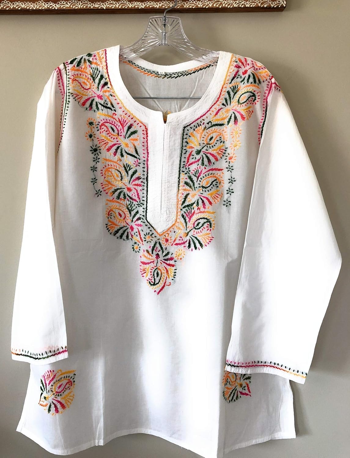 embroidery designs on white dress