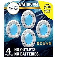 Febreze Small Spaces Air Freshener, Odor-Fighting, Plug In Alternative, Air Fresheners for Home and Bathroom and Kitchen, Clo
