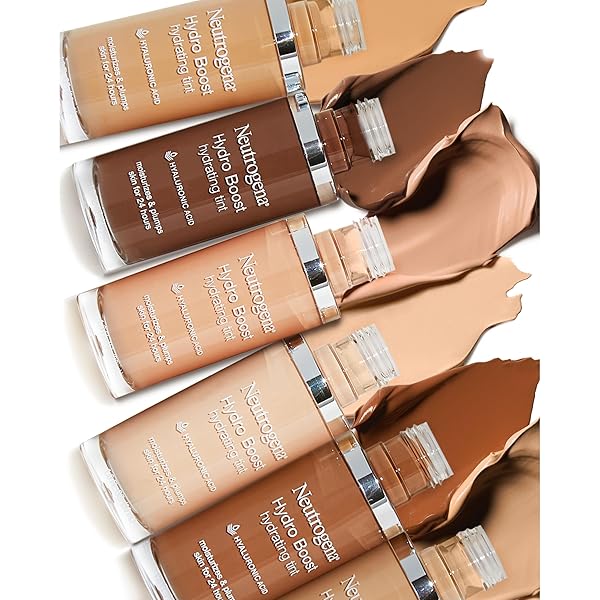 NEUTROGENA HYDRO BOOST HYDRATING TINT WITH HYALURONIC ACID, LIGHTWEIGHT WATER GEL FORMULA, MOISTURIZING, OIL-FREE & NON-COMEDOGENIC LIQUID FOUNDATION MAKEUP, 50 SOFT BEIGE, 1.0 FL. OZ
