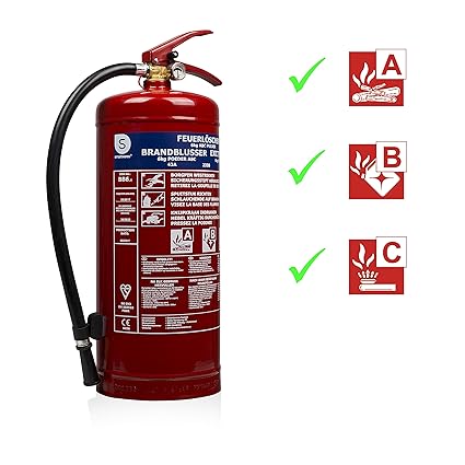 Smartwares 10.014.72 (BB6) Extintor-6kg Polvo seco Resistencia al Fuego ABC