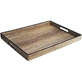 American Atelier Poplar Finish Tray with Rim, Black, 14x19