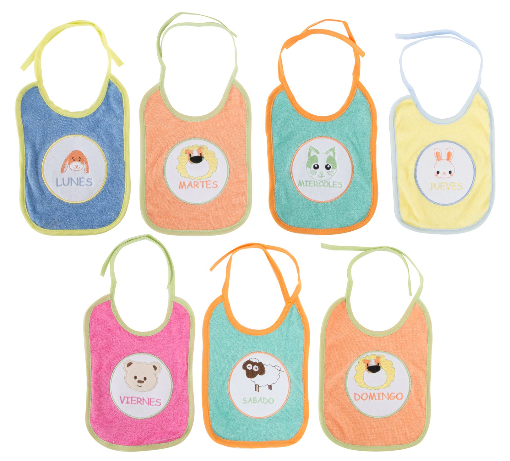 iteme| # Item 759003 – Bibs Set 7 Days Week, Colour