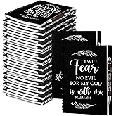 Kosiz 60 Pcs/ 30 Set Christian Gift Bulk A5 Spiral Notebook 5.5"x8.3" Christian Prayer Journal Bible Ballpoint Pen Religious Mothers day Church Gift for Women Women's Day Sunday School Teacher (Black)