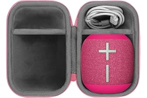 co2CREA Hard Travel Case Replacement for Ultimate Ears WONDERBOOM 4 WONDERBOOM Play WONDERBOOM 3 WONDERBOOM 2 Small Portable Wireless Bluetooth Speaker (Pink Case)