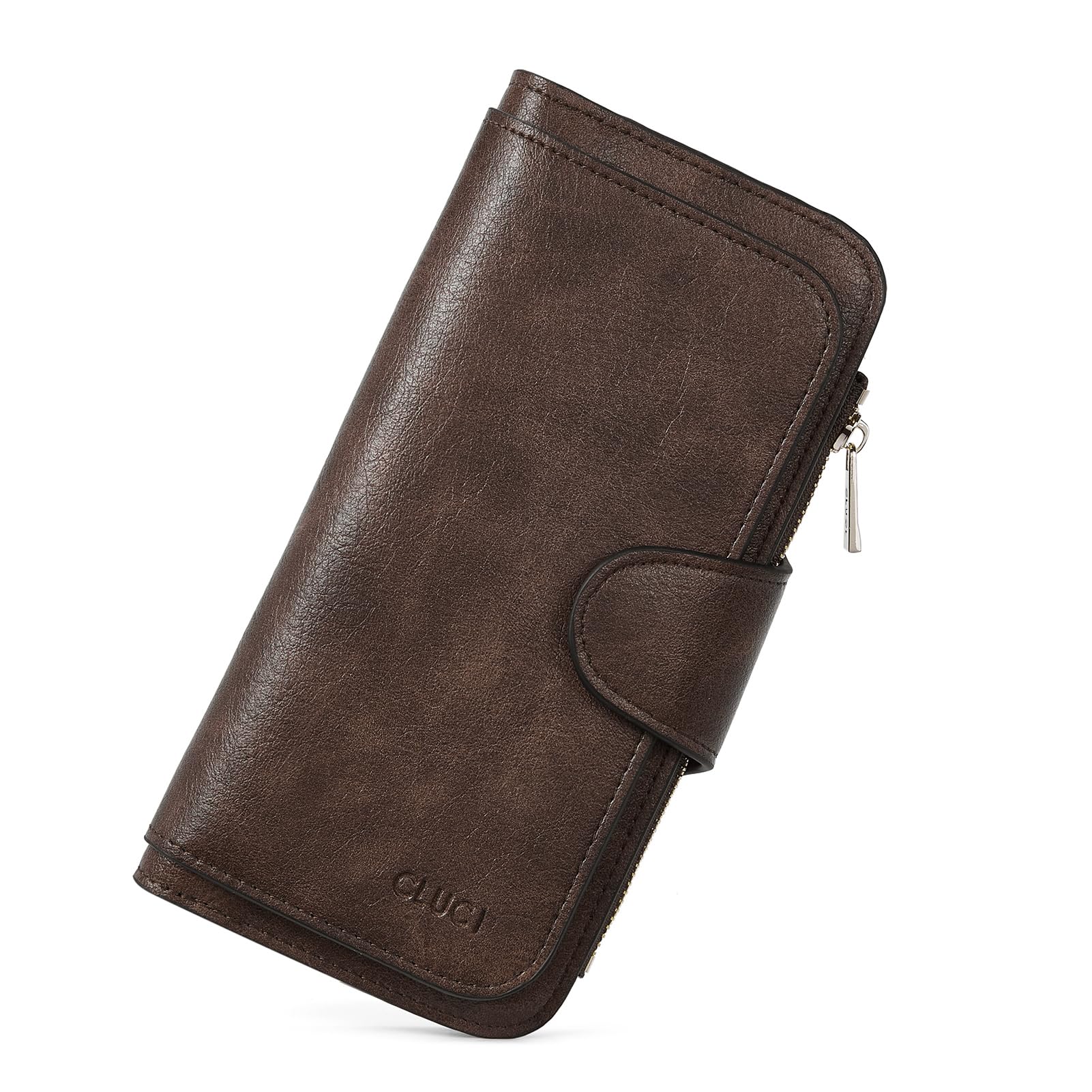 CLUCI Women Wallet Soft Leather Designer Trifold Multi Card Organizer Lady Clutch
