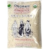 Three Ladies USDA Organic Thai Long Grain Jasmine Rice 5 Pounds, Product of Thailand