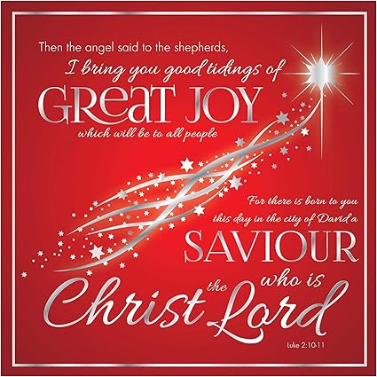 Christian Christmas Cards Great Joy Pack Of 10 With Bible Verse Luke 2 10 11 Esv Inside These Foiled Religious Christmas Cards By Just Cards Direct Amazon Co Uk Office Products