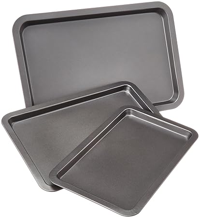 Buy AmazonBasics Baking Tray Set, 3 