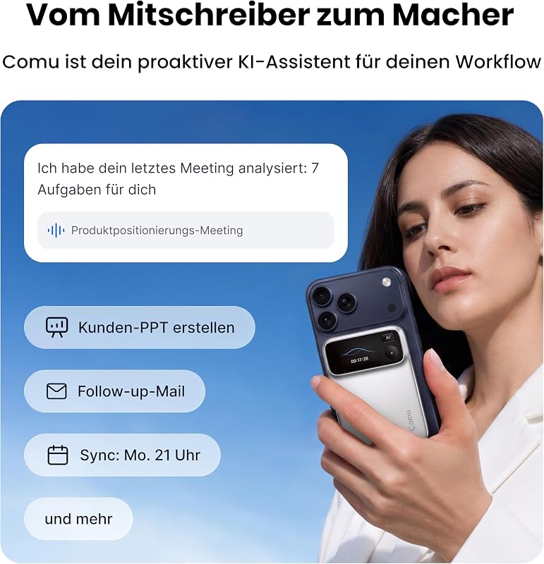 Action Pro KI Diktiergerät, Aufnahmegerät für Notizen, Zusammenfassung — Foto 3 von 8
