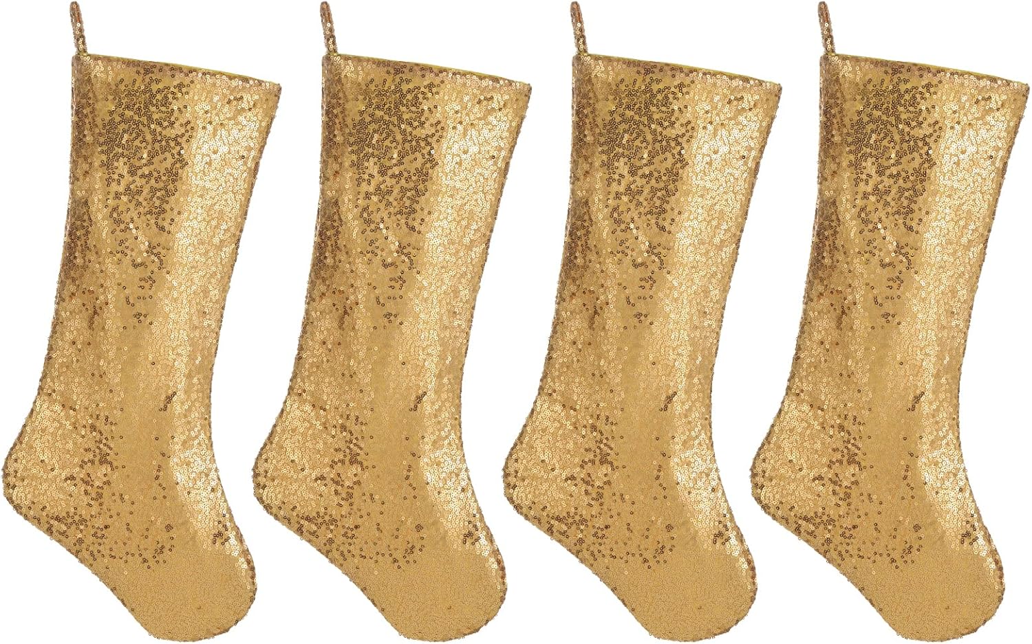 Stockings & Holders - Pxniy 20 Inches Sequin Christmas Stockings,4 Pack Glitter Xmas Holiday Party Supplies,Personalized Christmas Stockings,Holiday Season Decor (Gold Sequin)