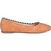 Brinley Co Comfort Womens Scalloped Flat Tan, 9 Regular US
