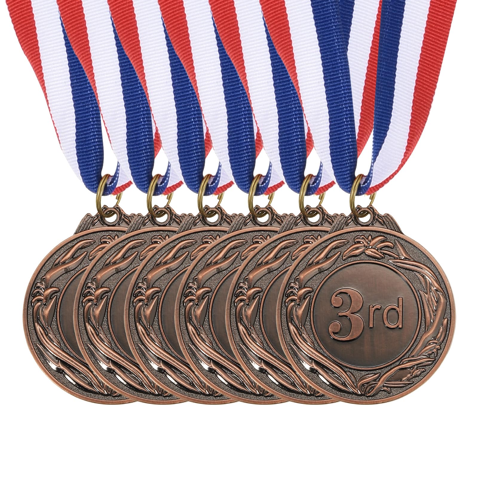 PATIKIL Bronze Award Medals 2.6 Inch, 6 Pieces Winner Award Medals 3rd Place Gold Prize Style with Neck Ribbon for Games Sports Competitions